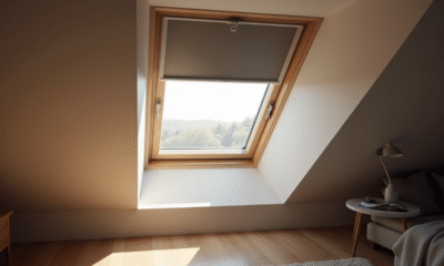Chambre moderne en grenier avec velux et obscurcissant