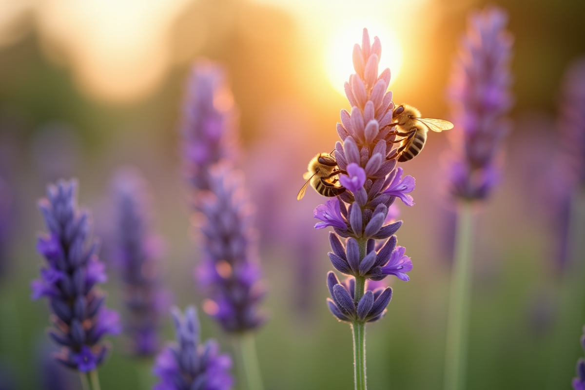 lavande abeilles